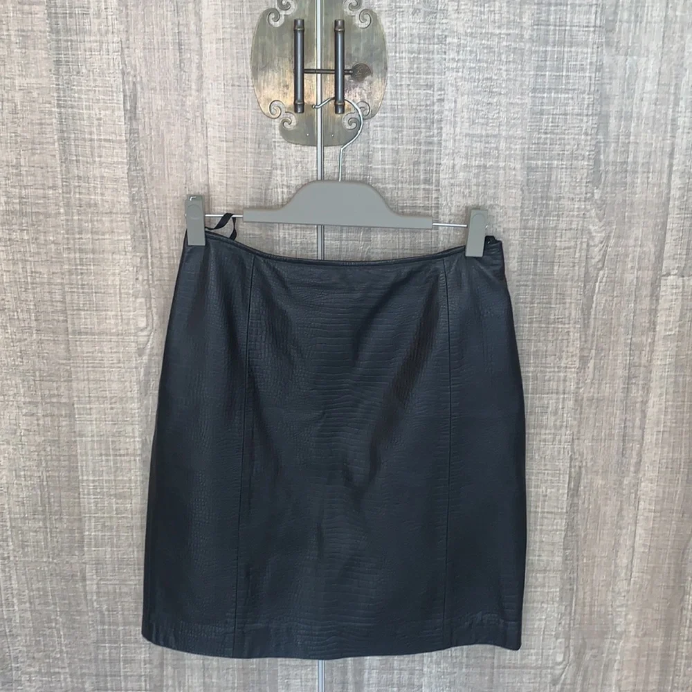 Lauren Ralph Lauren Leather Embossed‎ Croc Skirt